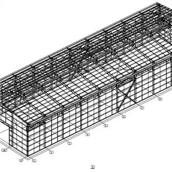 Oficina de estrutura de aço isolada com lã de rocha
