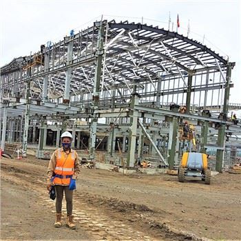 Armazém de estrutura de aço jateado